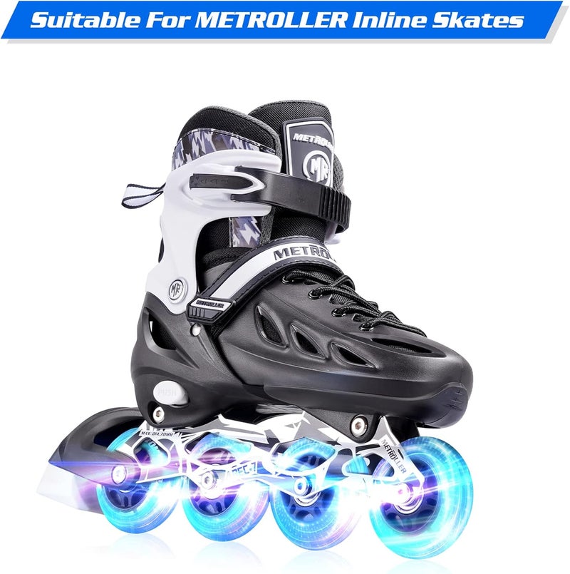 METROLLER 8 Pack 70mm Light up 82A Inline Skate Wheels with ABEC-7 Bearing, Indoor Outdoor Inline Skate Wheels Replacement Roller Blade Wheels Without Tool - Image 3